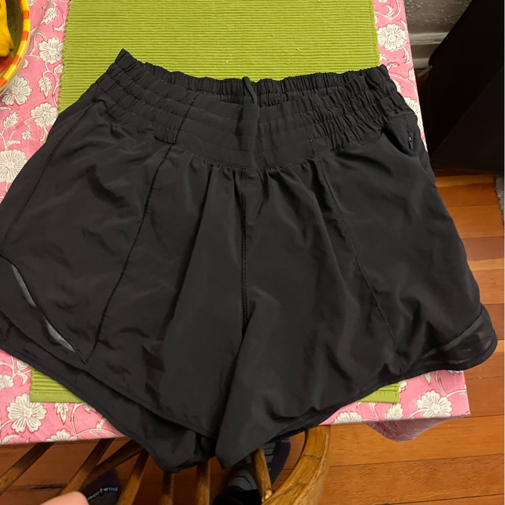 Black lululemon running shorts